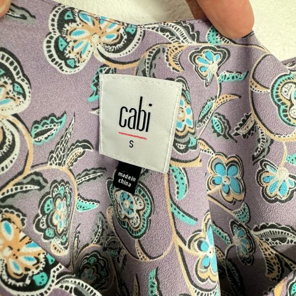 Cabi 3453 Scrollwork Cami Purple & Blue Floral Print Layering Tank Top Blouse - Picture 9 of 12